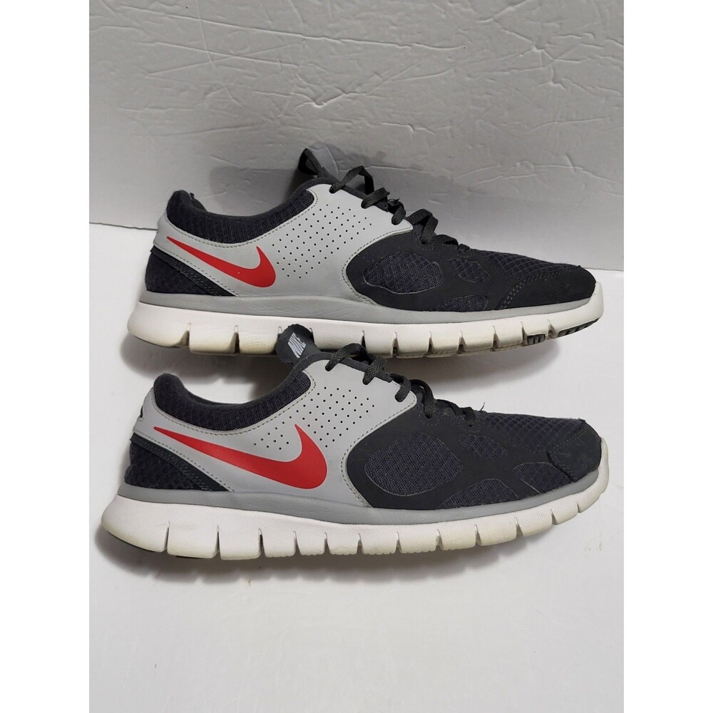 Nike Flex Shoes Mens Size 10.5 Gray Red Mesh Low Top Running Sneakers 512019-002